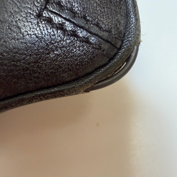 Coach Black Leather Mini Wristlet Pouch Zip Wallet - Picture 5 of 8